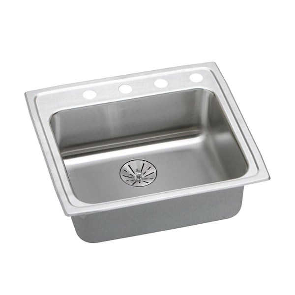 Lustertone Stainless Steel 22 X 19-1/2 X 6-1/2 Single Bowl Top Mount Ada Sink With Perfect Drain